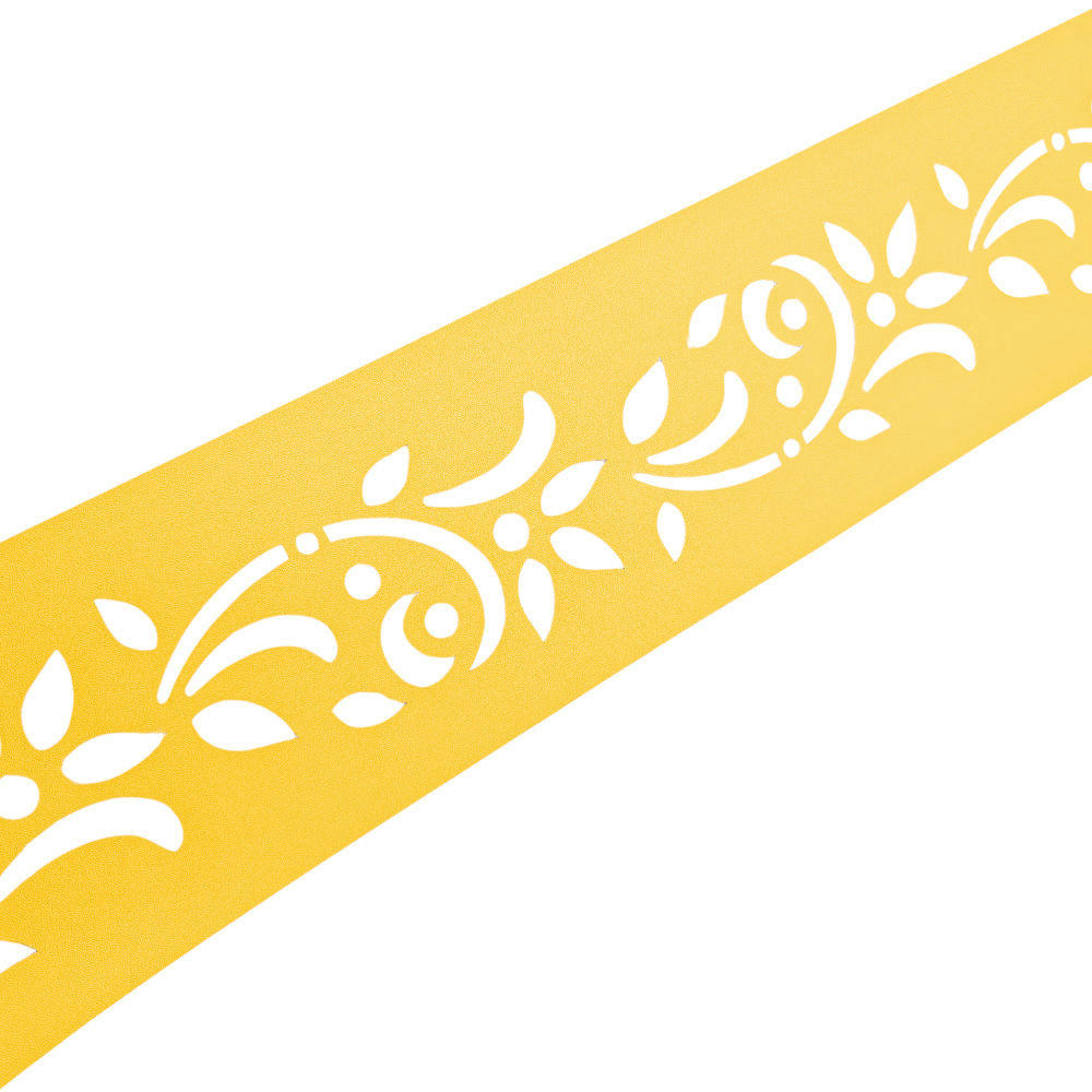 SICHTSCHUTZSTREIFEN PREMIUM Dekor Floral1 Sichtschutz Gelb 2,55m - Gelb, Kunststoff (255/19cm) - ZAUN|ZU