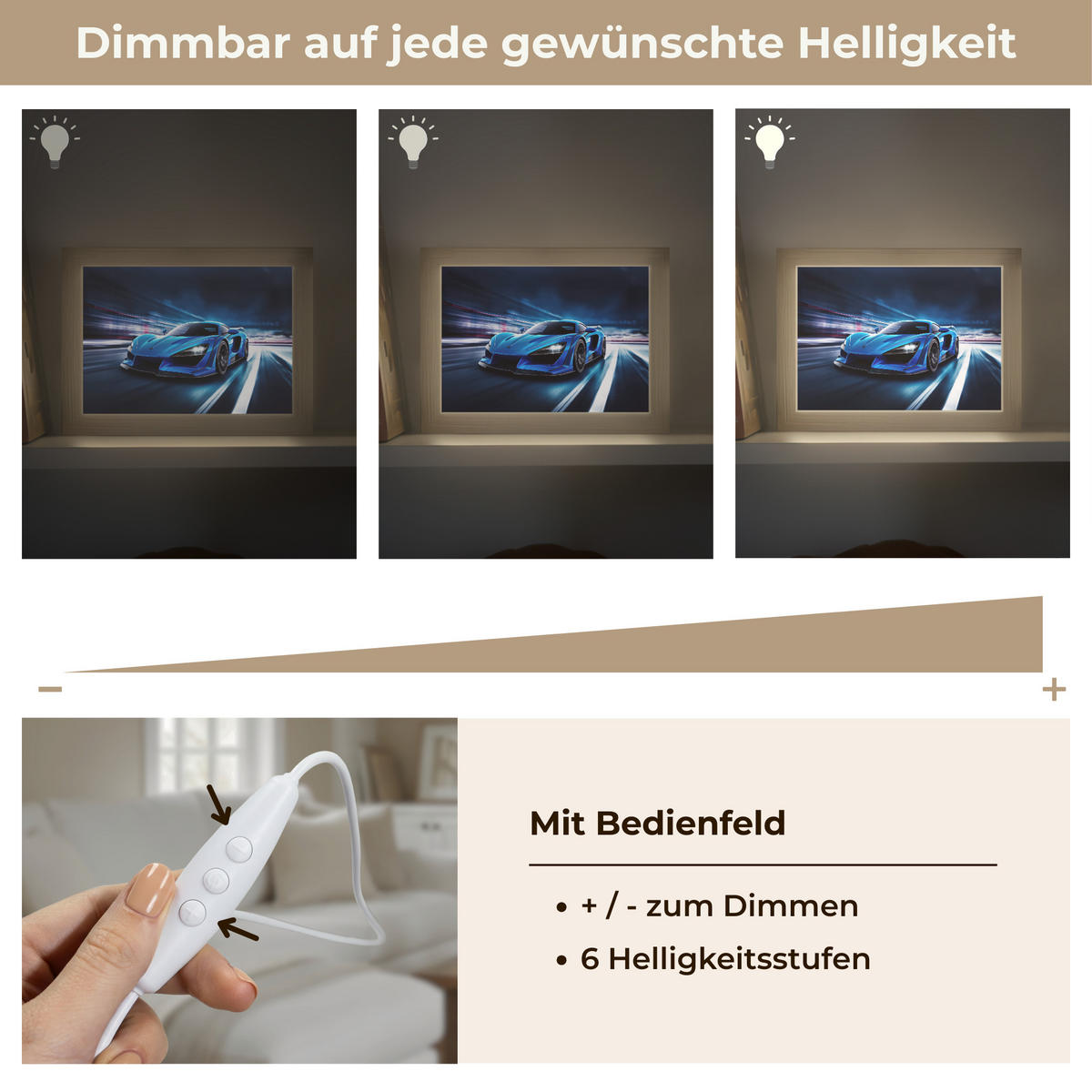 NÁSTĚNNÁ LAMPA Auto - Modrá - Chlapci - Dítě 20x15 cm - modrá, kompozitní dřevo (20/15/8cm) - OnlyWow