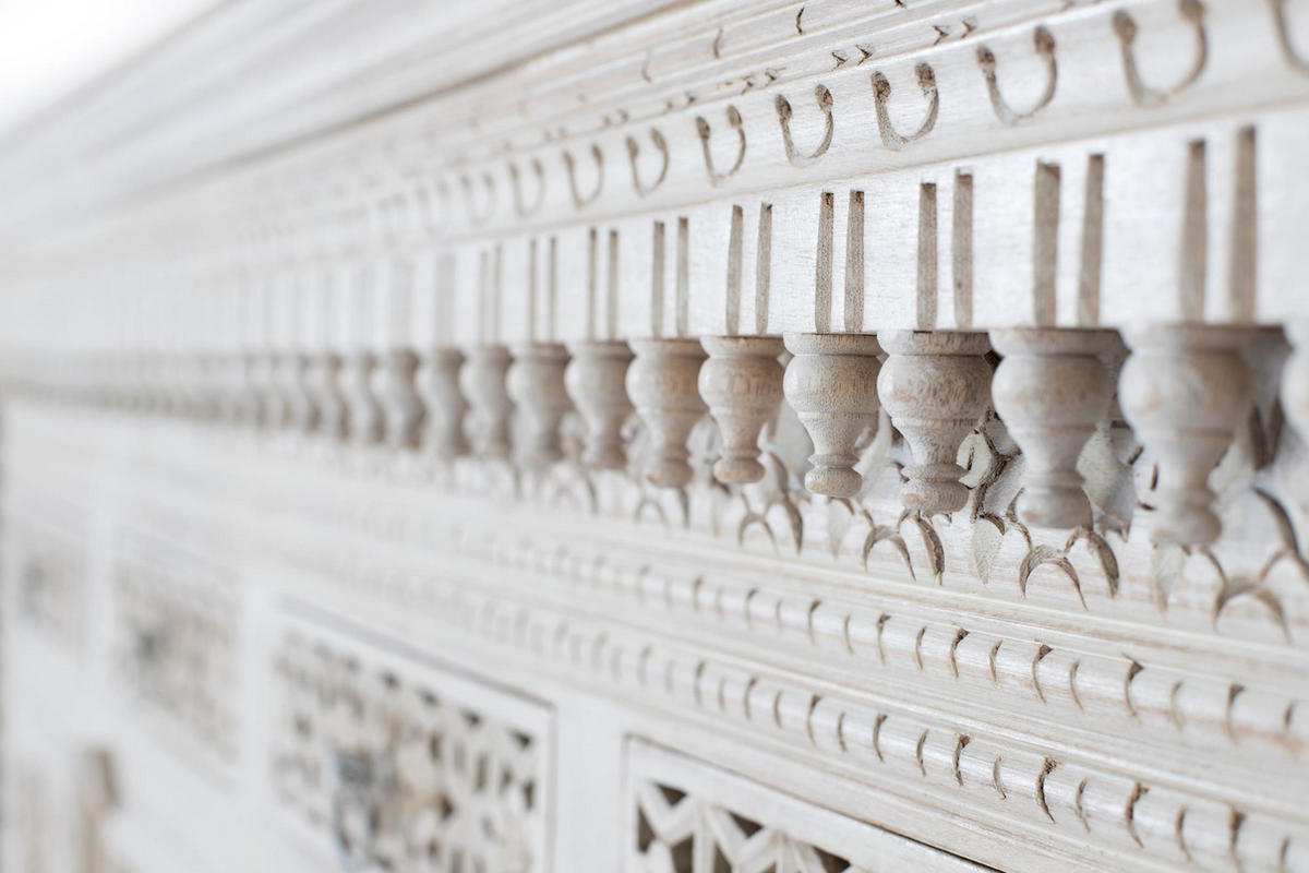 SIDEBOARD aus gealtertem weißem Mangoholz - Perlmutt, Holz (40/100/190cm) - Giner y Colomer