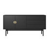 TV-SCHRANK Stoon Schwarz 154 cm - Goldfarben/Schwarz, Holzwerkstoff/Metall (154/76/38cm) - Selsey