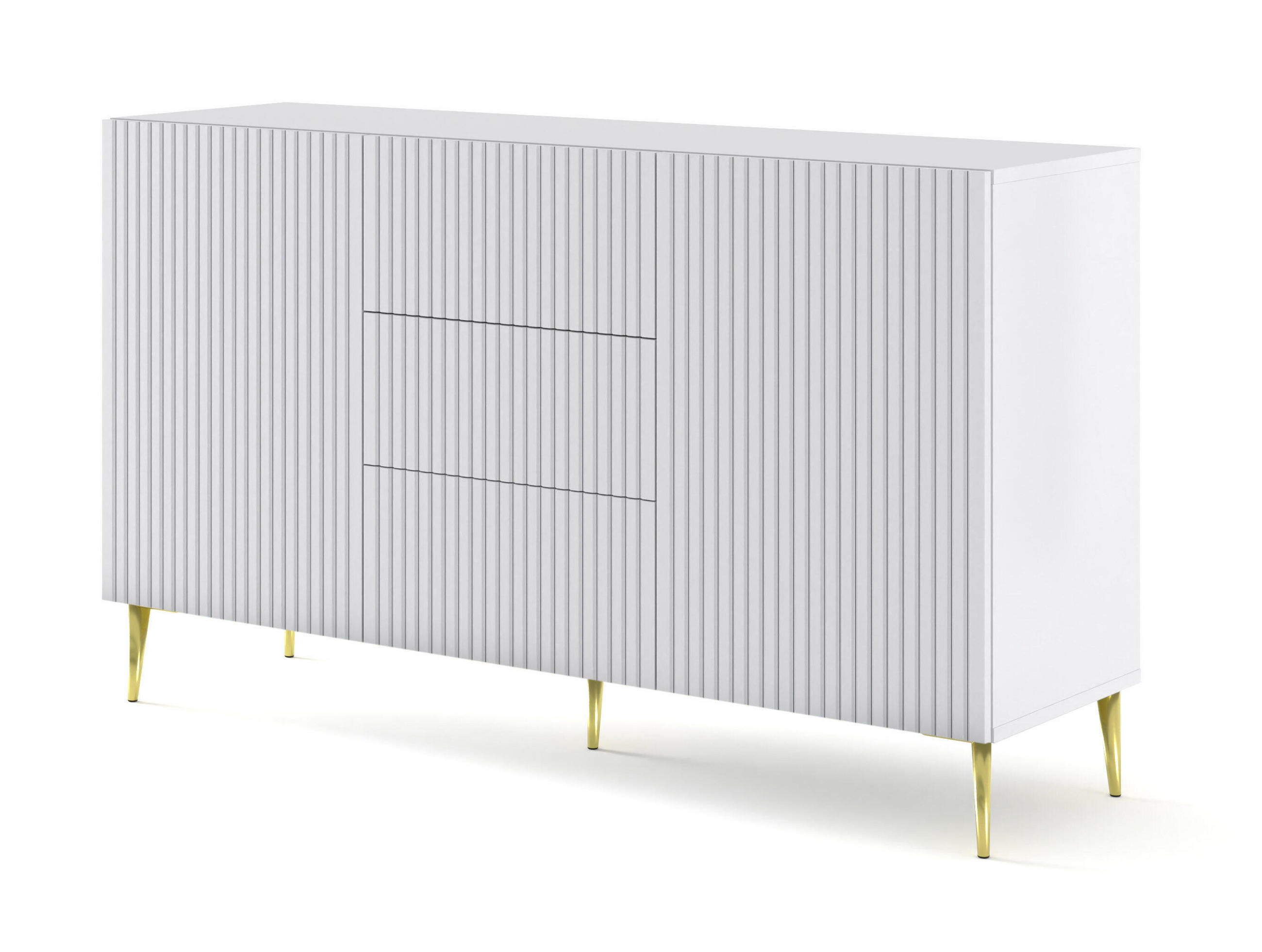 Furnlux Sideboard Weiß, Gold 150x87x42 cm