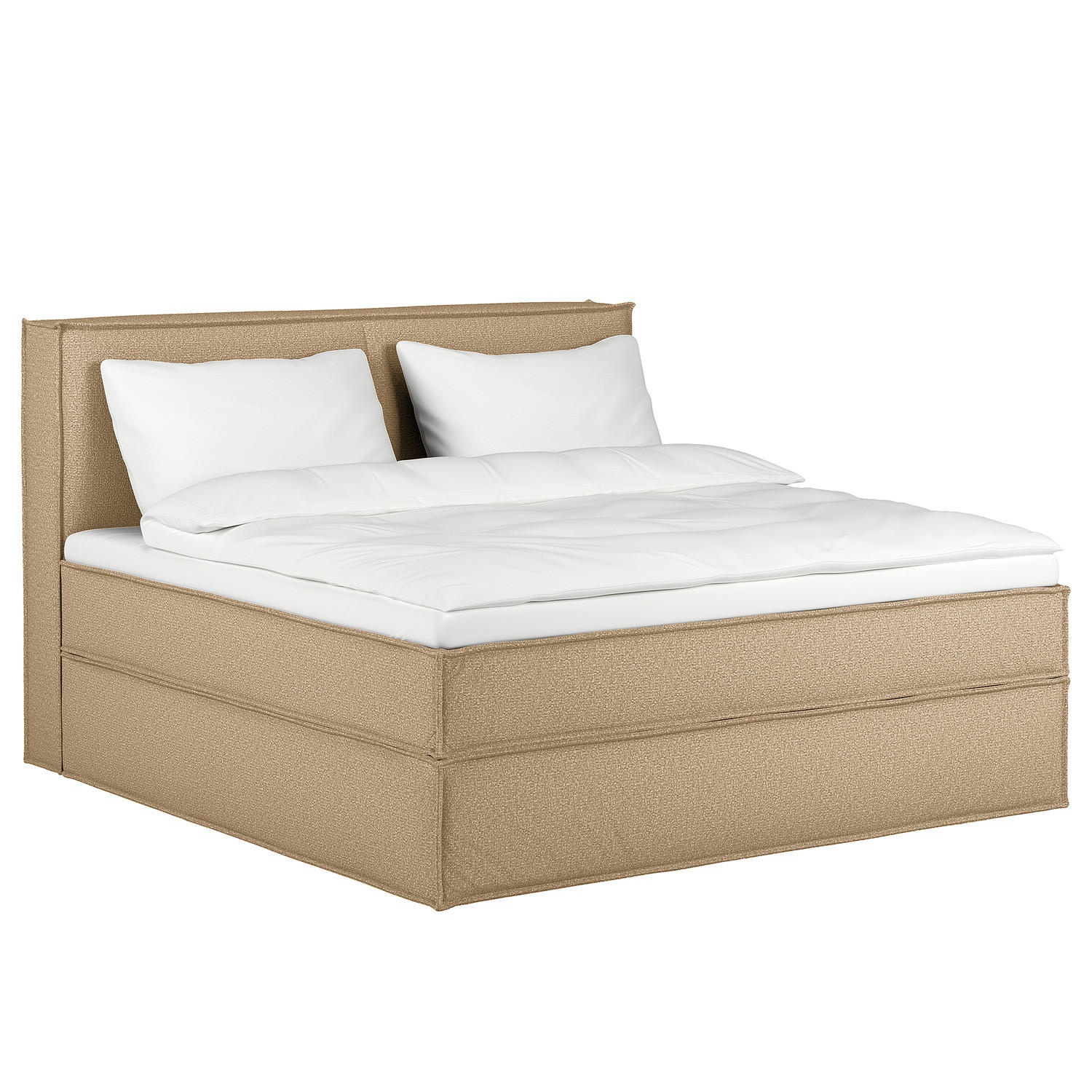 BOXSPRINGBETT mit Kopfteil - Premium - Beige, Textil (180/200cm) - home24