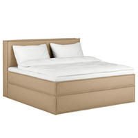 BOXSPRINGBETT mit Kopfteil - Premium - Beige, Textil (180/200cm) - home24