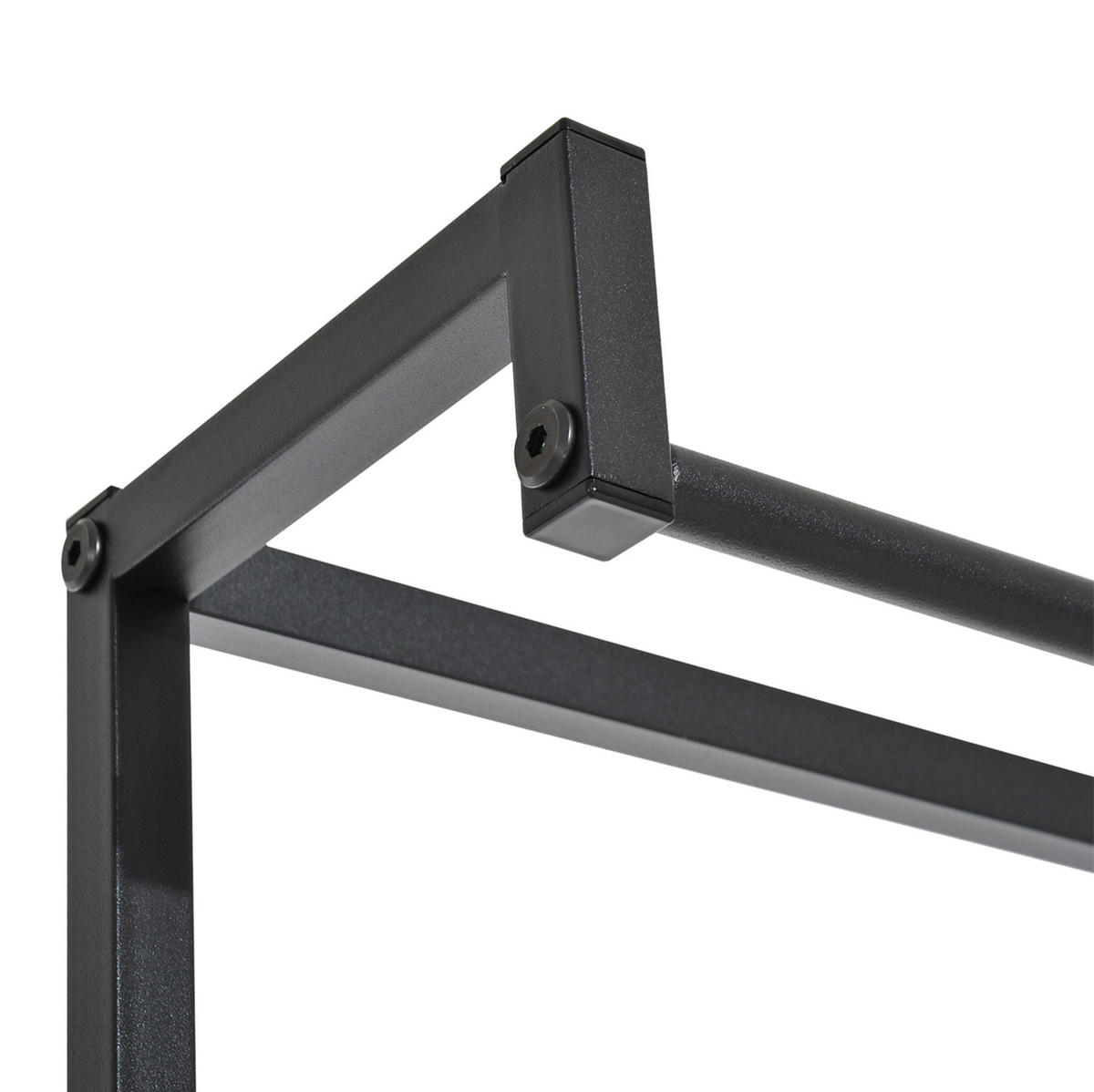 GARDEROBENSTÄNDER mit Bank 72,5x35x180 cm Metall Schwarz - Schwarz, Metall (35/180/725cm) - Beauniv