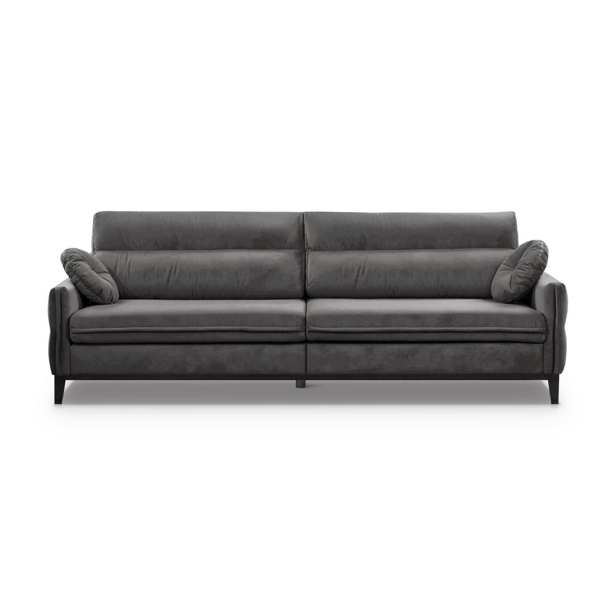 SOFA 3-SITZER Belweder Velours grau - Wengefarben/Grau, Holz/Textil (268/95/94cm) - Beautysofa