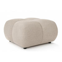 POUF Beige Mila Mit Steppungen Auf Schwarzen Niedrigen Beinen - Beige, Textil (72/43.5/72cm) - Sepro Meble