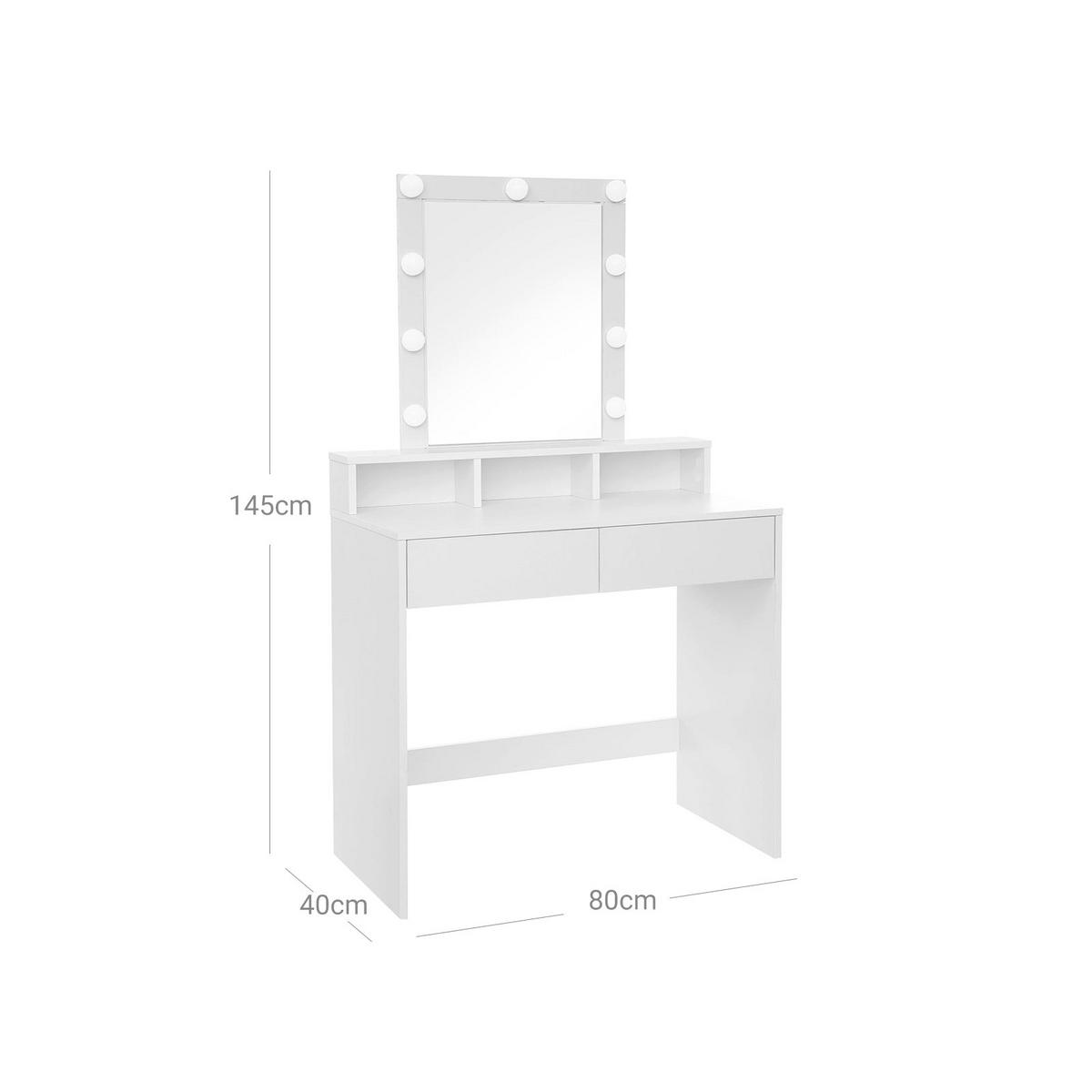SCHMINKTISCH - Weiß, Holzwerkstoff (40/145/80cm) - Hansiro