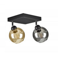 DECKENLEUCHTE HAGEN - Schwarz/Honig, Glas/Metall (21/21/21cm) - kiki design