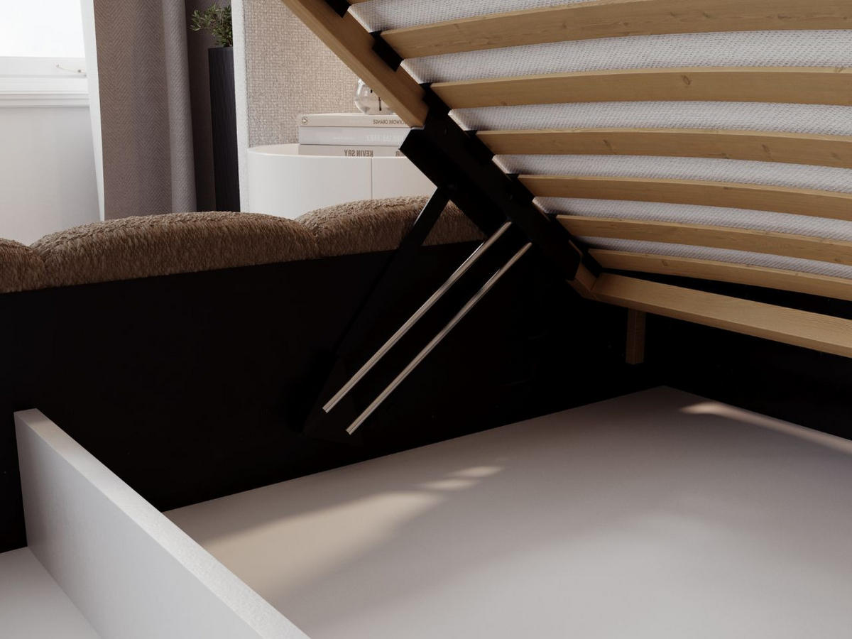 POLSTERBETT Modo 160x200 Bouclé-Stoff Braun - Braun, Textil (160/200cm) - Graingold