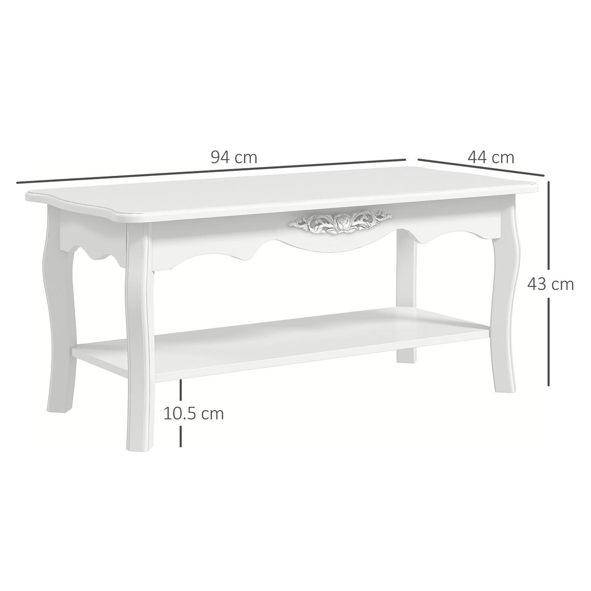 BEISTELLTISCH Weiß 1 Stück - Weiß, Kunststoff (94/44/43cm) - GiPP