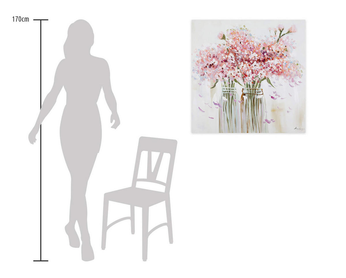 ÖLGEMÄLDE 80/80 cm - Pink, Holz/Textil (1.48/80cm) - KUNSTLOFT