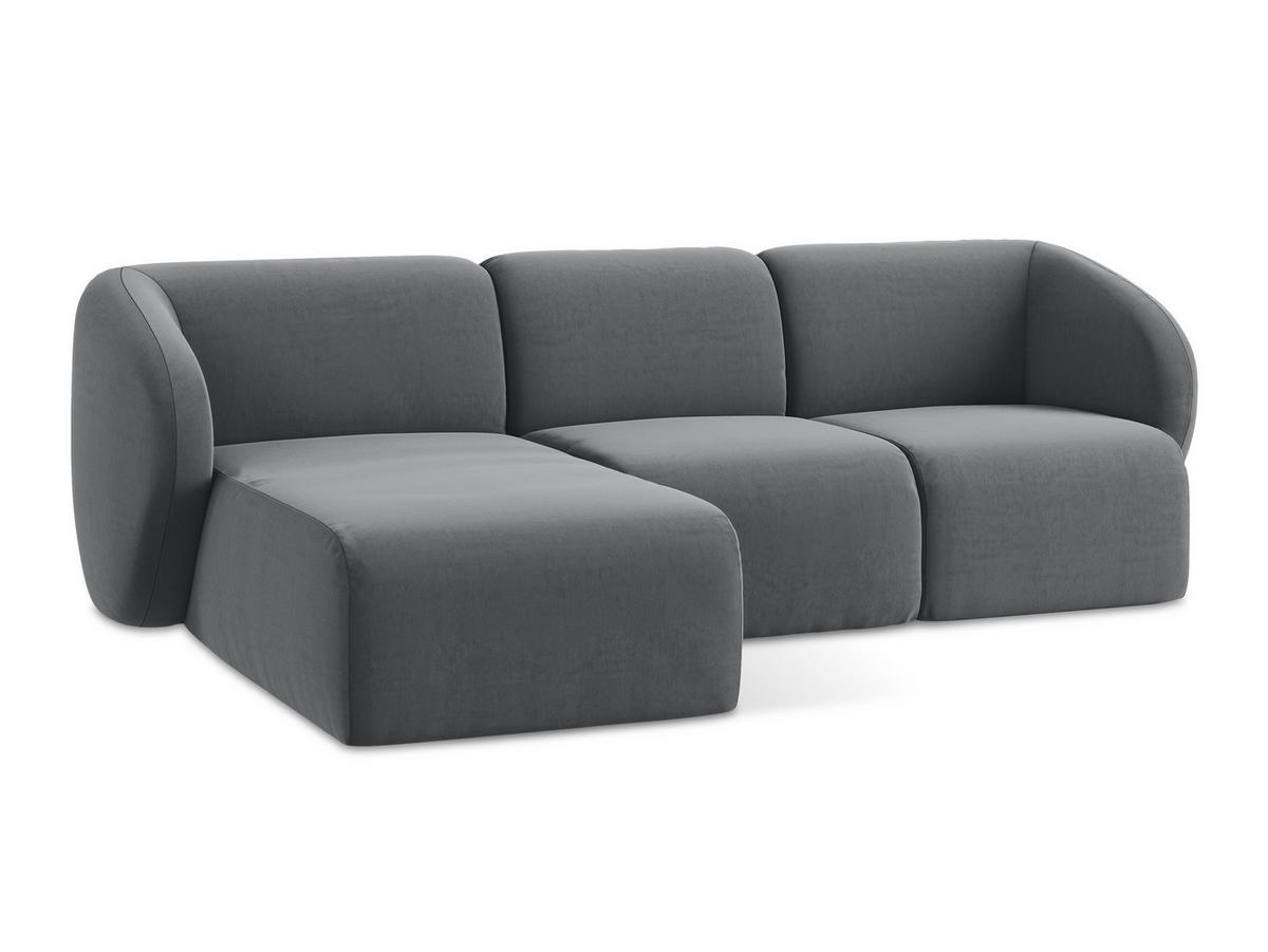 3-SITZER SOFA Samt Stoff Blau - Türkis/Schwarz, Holzwerkstoff/Kunststoff (244/75/94cm) - Makamii