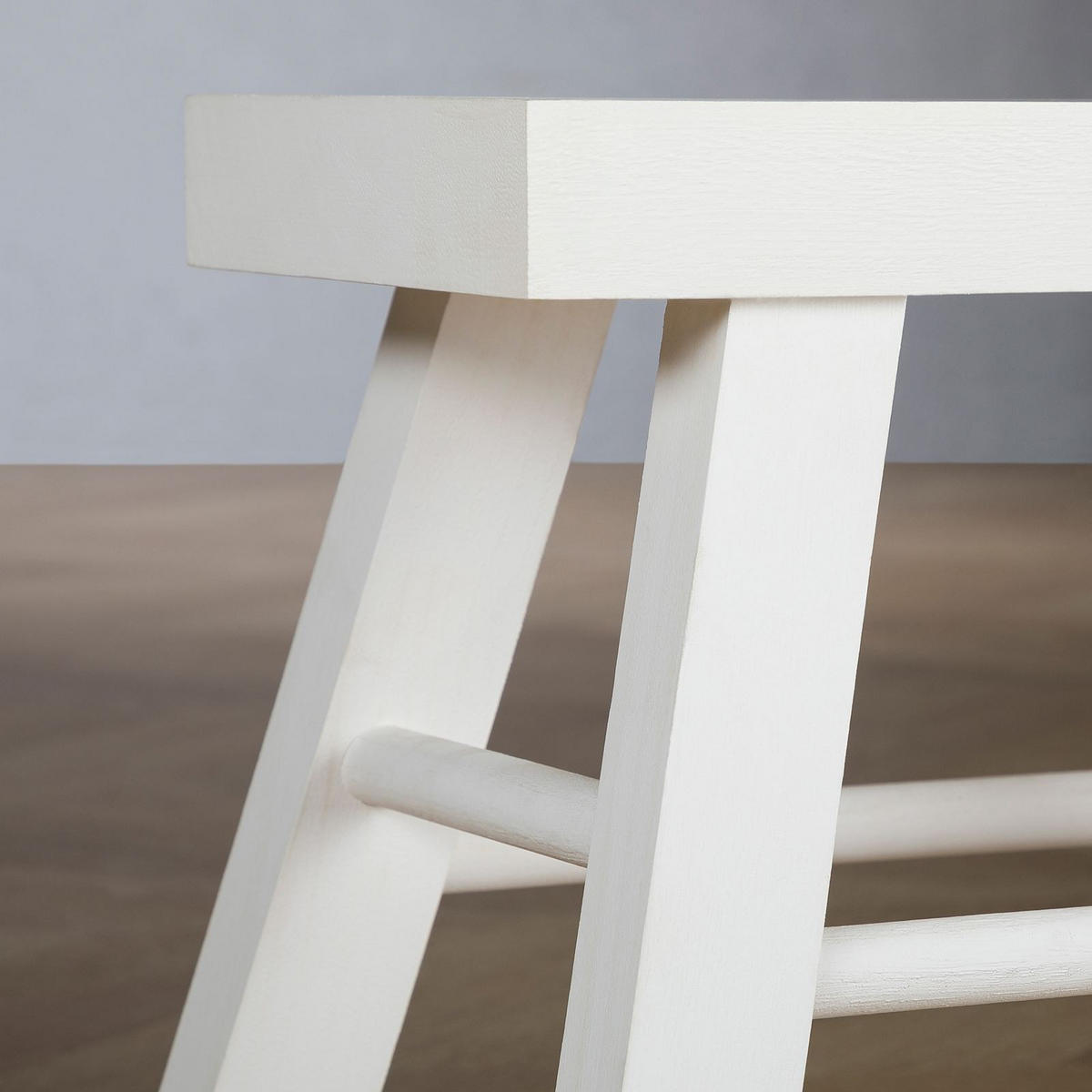 HOCKER ROSAL weiß - Weiß, Holz (32/30/17cm) - CARO-Möbel