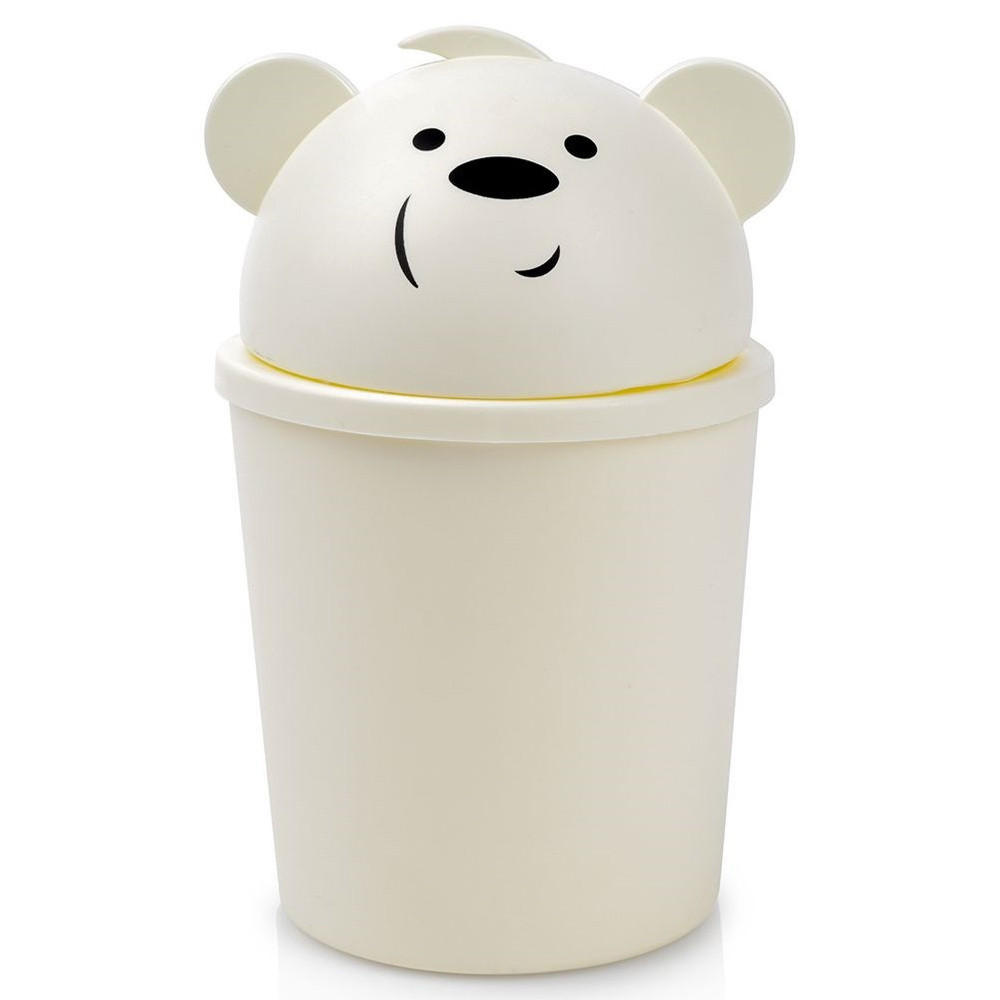 ABFALLEIMER TEDDY, Kunststoff, creme, 1,5 l - Beige, Kunststoff (12/15/12cm) - Orion 