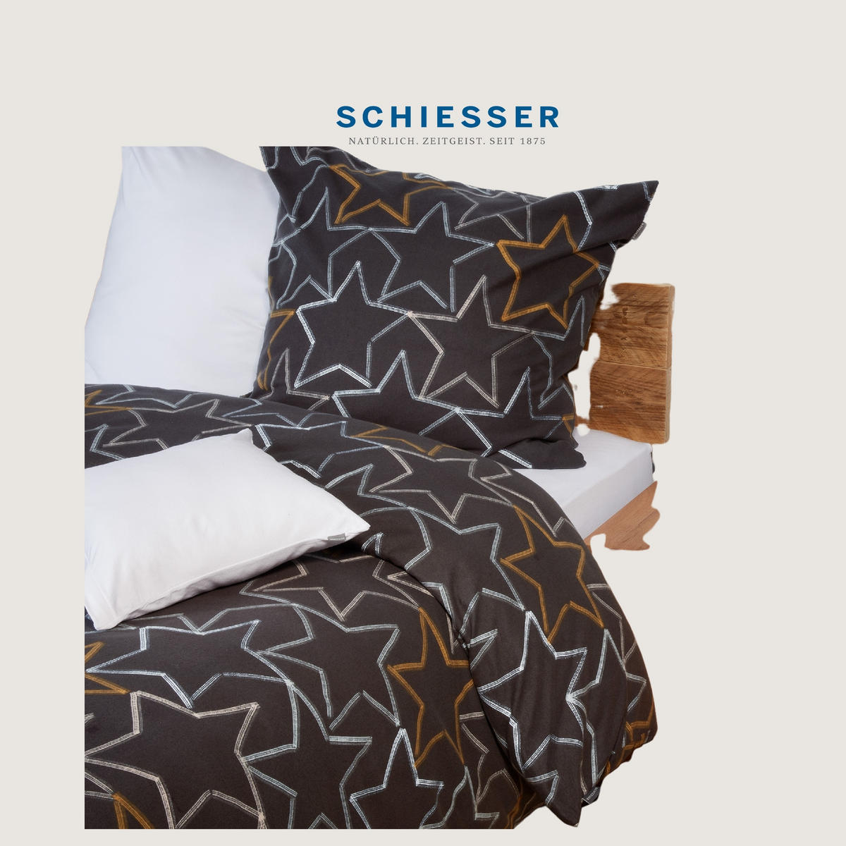 BETTWÄSCHESET Lizzy - Feinbiber - 2-teilig - 155 x 220 cm - Dunkelgrau - Dunkelgrau, Textil (155/220cm) - SCHIESSER