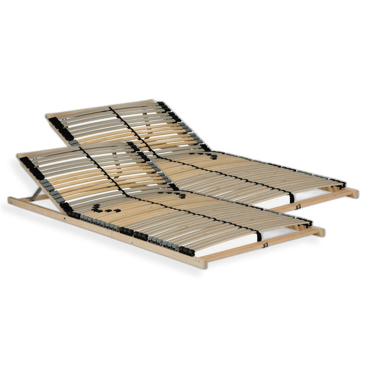 LATTENROST 160x200 cm – Verstellbares Kopfteil 42 Latten 7-Zonen Belastbar bis ca. 130 Kg - Braun, Holz/Holzwerkstoff (160/200cm) - Sleepneo