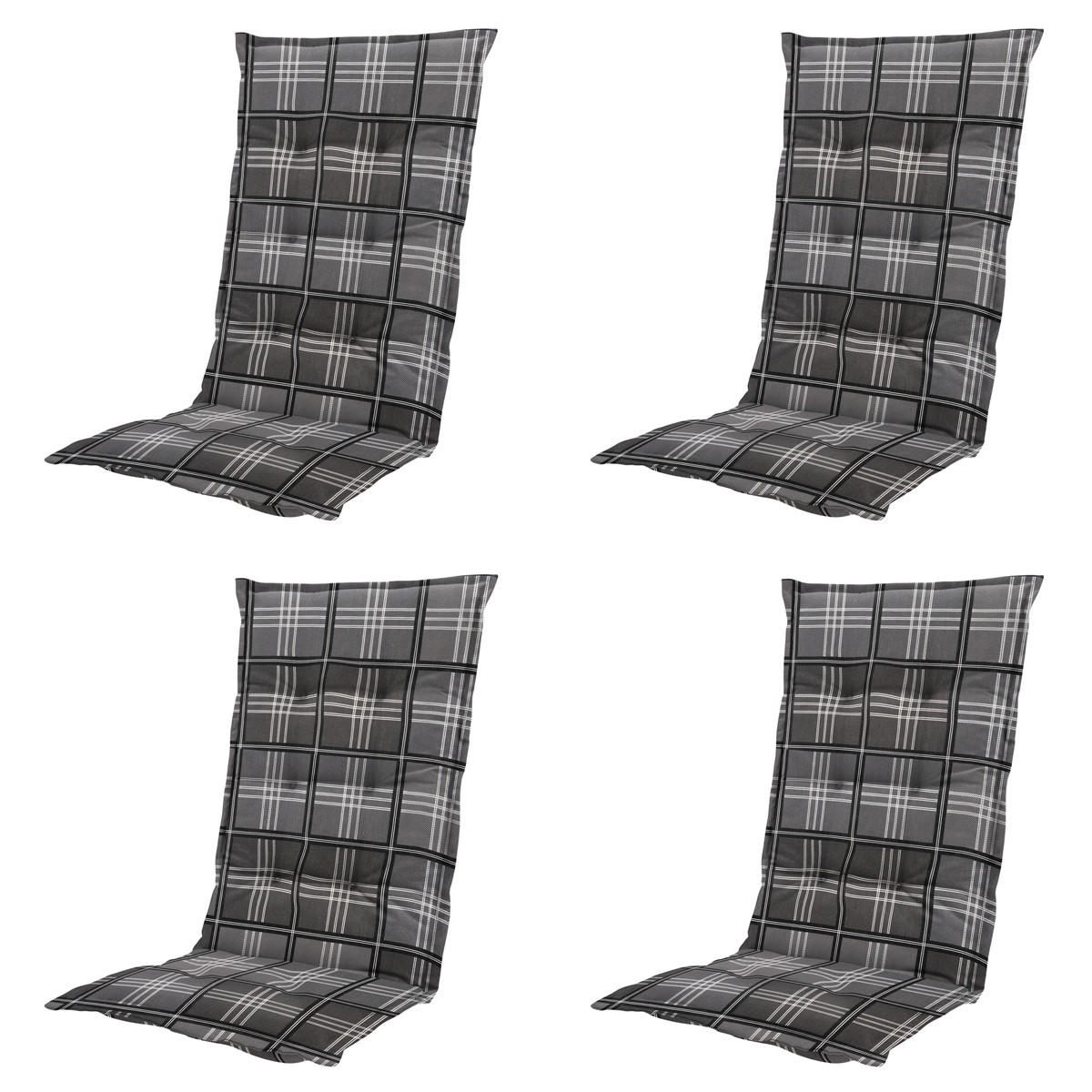 GARTENSTUHLKISSEN Patchy 123/50 cm 4er-Set - Grau, Textil (50/7/123cm) - Madison
