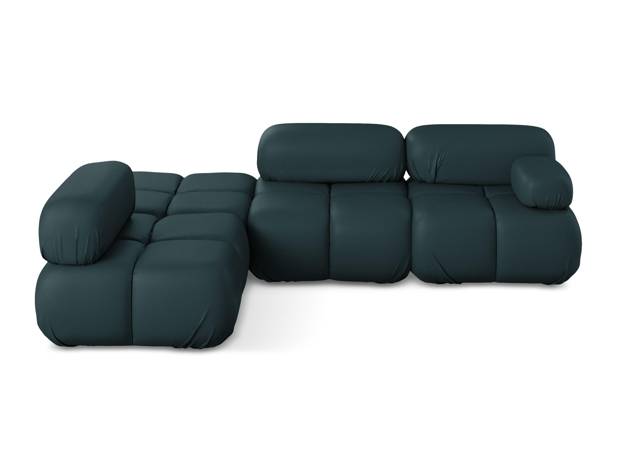 ECKSOFA Links Kunstleder Blau - Blau/Petrol, Leder/Kunststoff (190/285cm) - Makamii