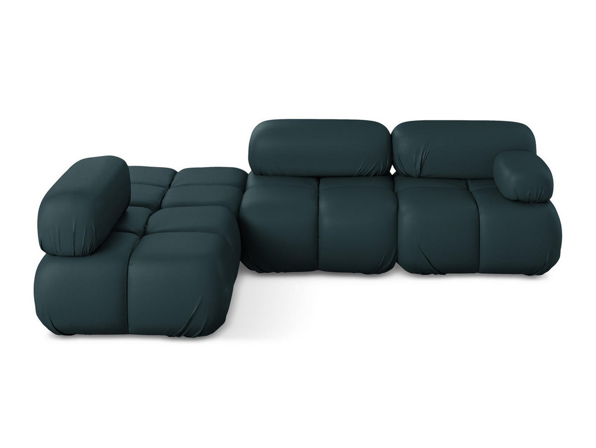 ECKSOFA Links Kunstleder Blau - Blau/Petrol, Leder/Kunststoff (190/285cm) - Makamii