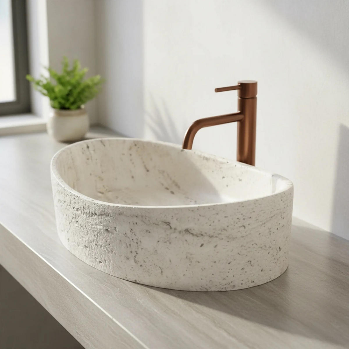 AUFSATZWASCHBECKEN Rea Dream - Beige, Keramik (36/15/50cm) - REA