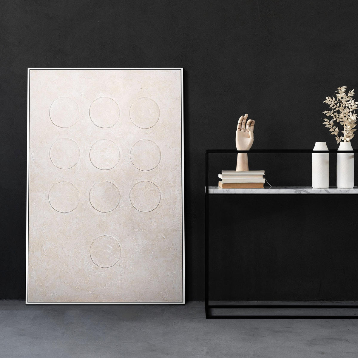 GEMÄLDE Weißer Code Schattenfugenrahmen Weiß 120x80 cm - Weiß, Holz (120/80cm) - YS-art gallery