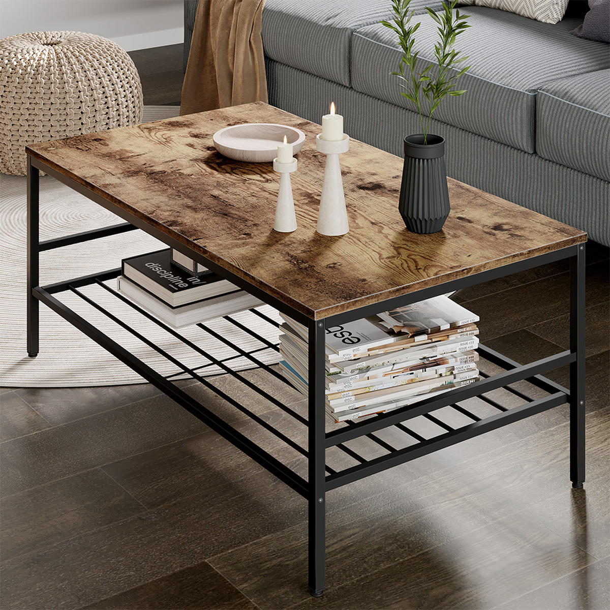 KONFERENČNÍ STOLEK Fyrk Dub Goldkraft/černá - černá/barva dubu, kompozitní dřevo (60/106/45.5cm) - Vicco