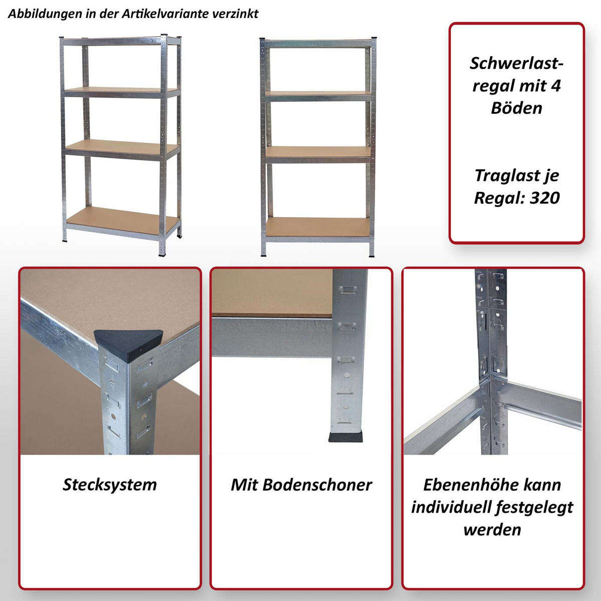 SCHWERLASTREGAL Schwarz, Braun - Schwarz/Braun, Metall (80/160/40cm) - MCW