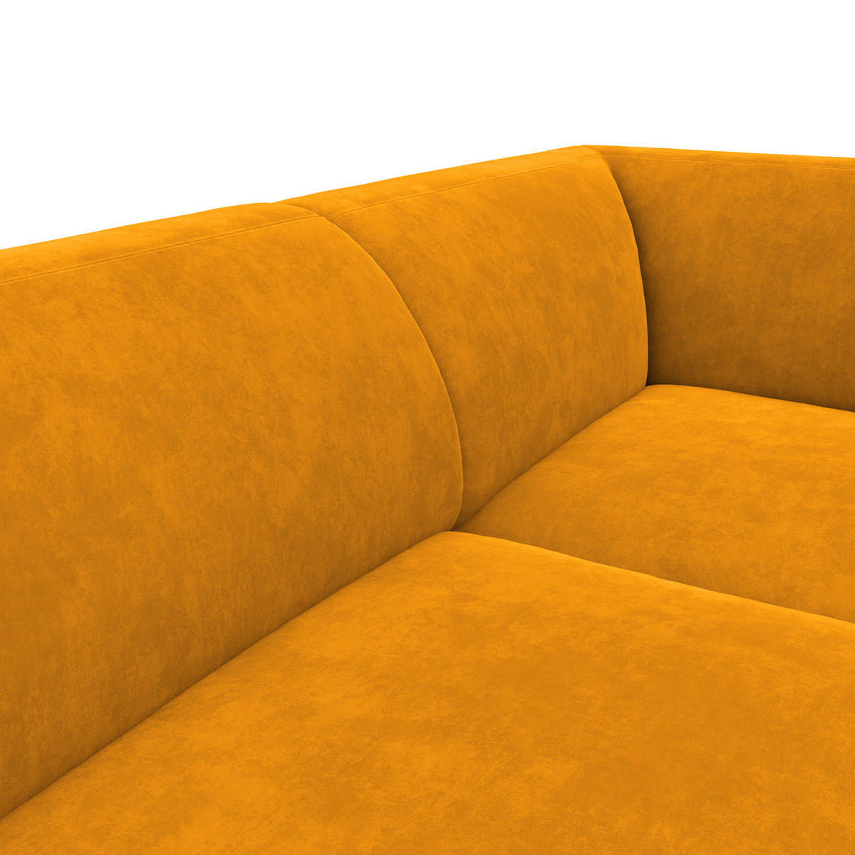 2,5-SITZER ECKSOFA mit Ottomane - Gelb/Schwarz, Textil/Metall (252/205cm) - home24