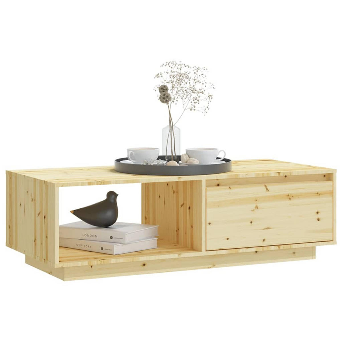 COUCHTISCH 110x50x33,5 cm Massivholz Tanne - Braun, Holzwerkstoff (110/50/33.5cm) - furnicato