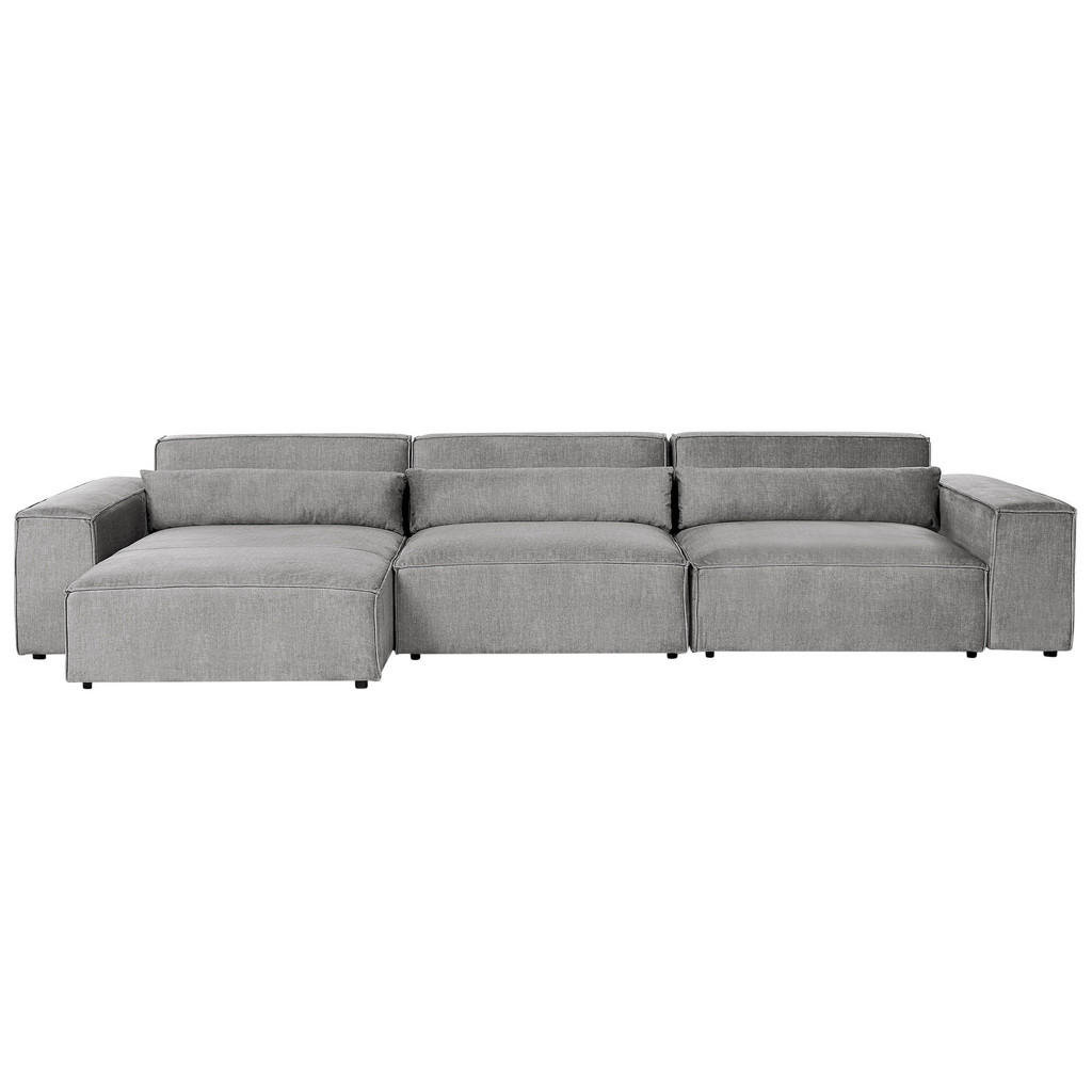 COLȚAR modul cu 4 locuri pe partea dreaptă gri textil Hellnar
