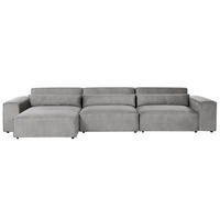 ECKSOFA Modul 4-Sitzer rechtsseitig Grau Stoff Hellnar - Dunkelgrau, Textil (364/176cm) - Beliani