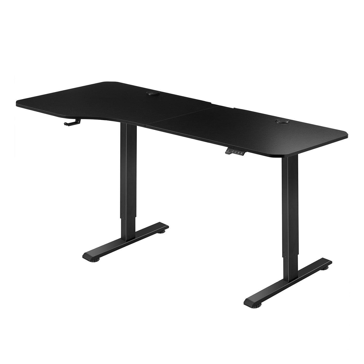 SCHREIBTISCH Office Stand schwarz 160x75 cm höhenverstellbar - Schwarz, Holz (60/160/117cm) - Juskys