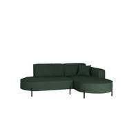 ECKSOFA L-Form Designer Modena Rein stoff Cord Grün Rechts - Grün, Holzwerkstoff (236/165cm) - Kaiser Möbel