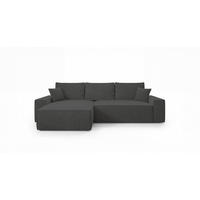 ECKSOFA California mit Schlaffunktion Dunkelgrau Links - Dunkelgrau, Textil (185/280cm) - Cornero