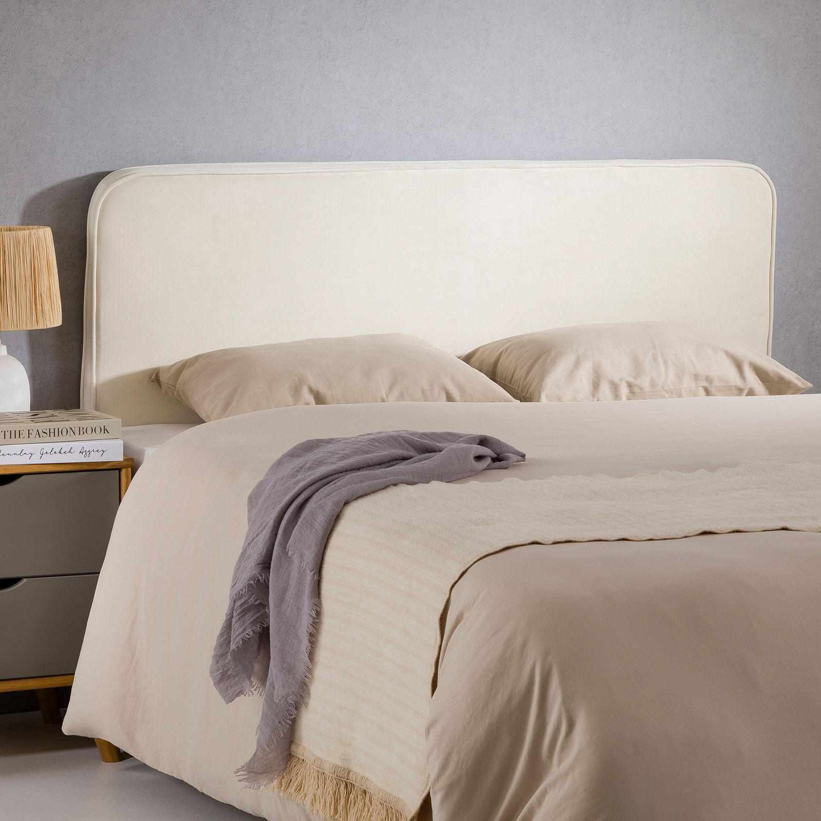 KOPFTEIL NOVARE 160X190 CM - Creme, Textil (160/58/6cm) - IDIMEX