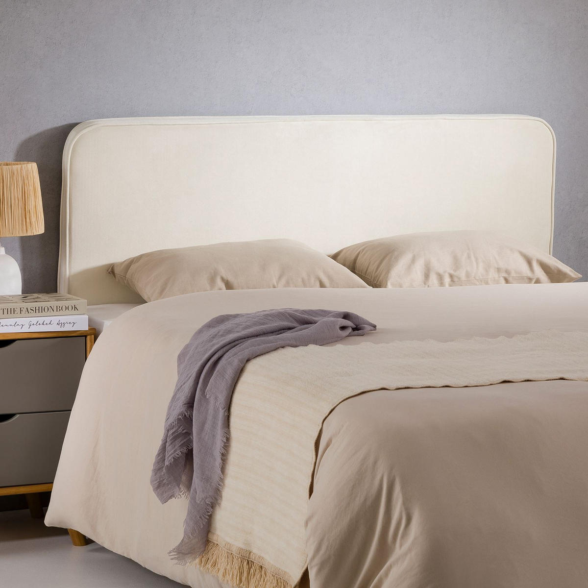 KOPFTEIL NOVARE 160X190 CM - Creme, Textil (160/58/6cm) - IDIMEX