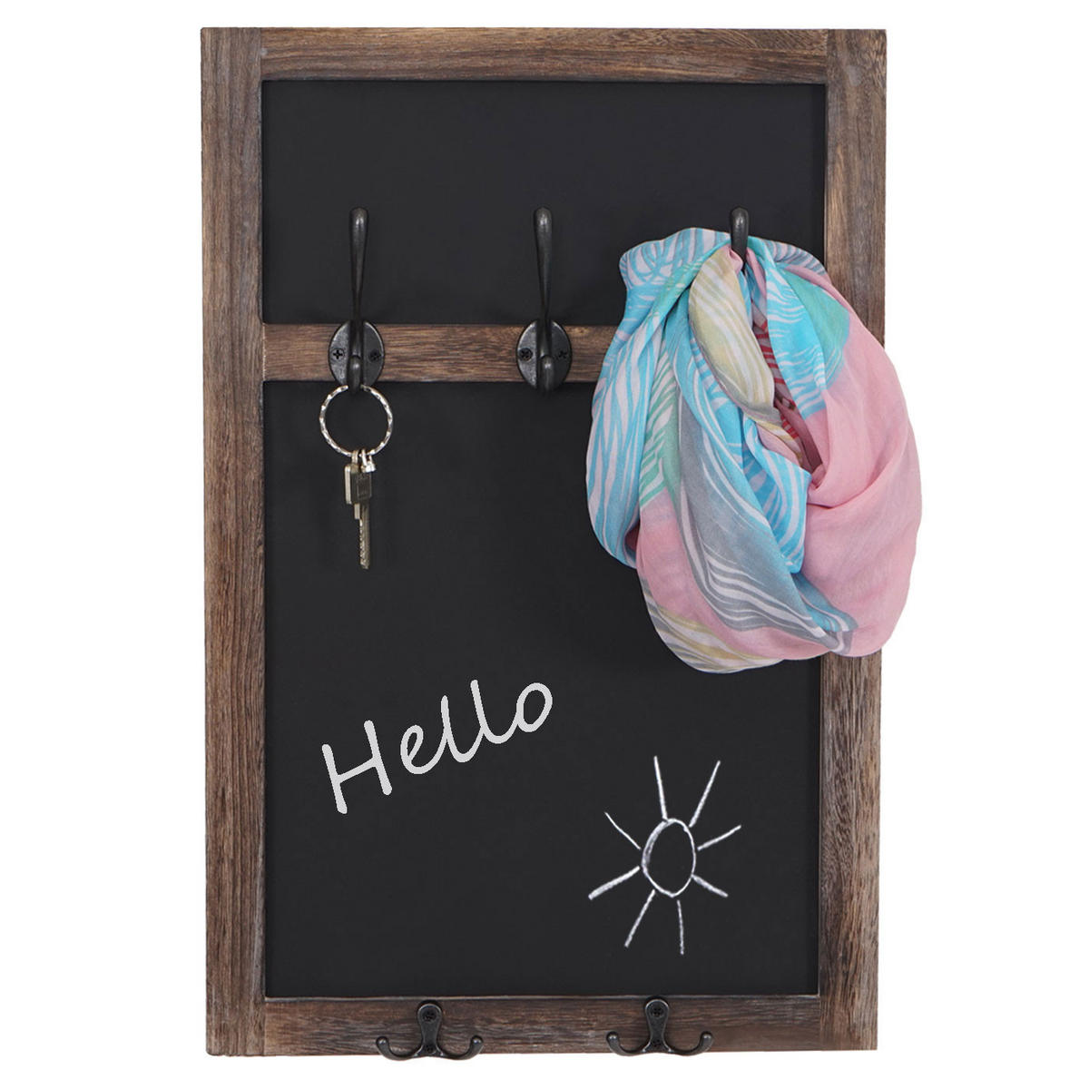 WANDGARDEROBE MIT KREIDETAFEL Dunkelbraun - Dunkelbraun, Holz (34/55/7cm) - MCW