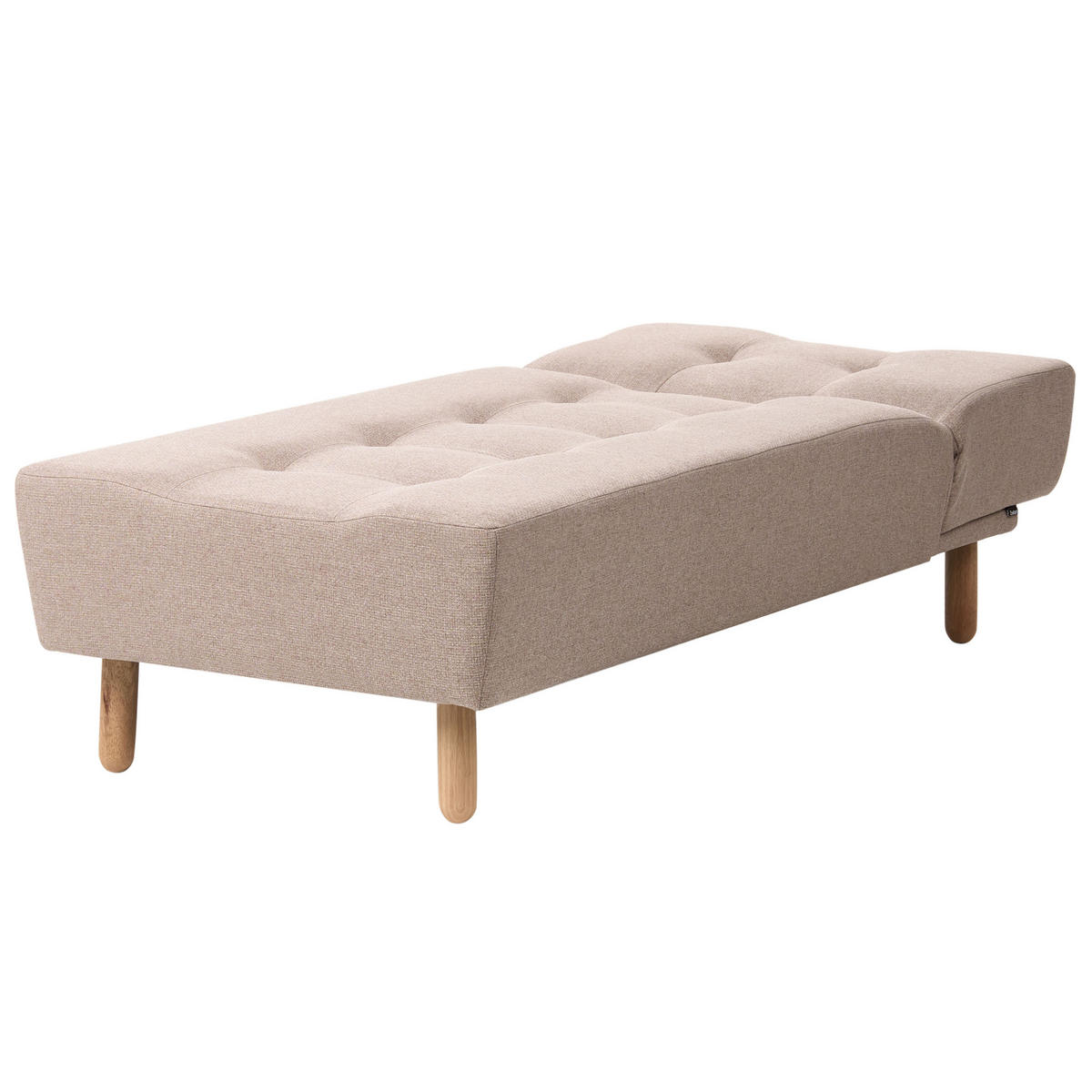 CHAISELONGUE Stoff Beige Alsten - Beige/Braun, Textil (163/80/75cm) - Beliani