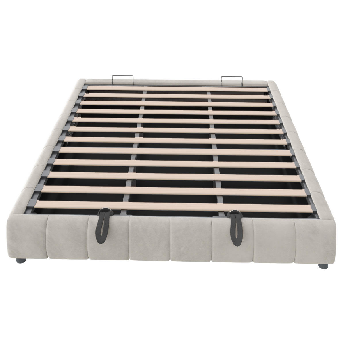 POLSTERBETT mit Stauraum 180x200 cm Beige - Beige, Metall (180/200cm) - Meubliv
