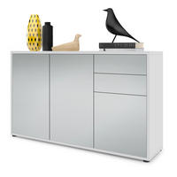 KOMMODE Ben Front in Hellgrau Seidenmatt - Greige, Holzwerkstoff (117/74/36cm) - Vladon