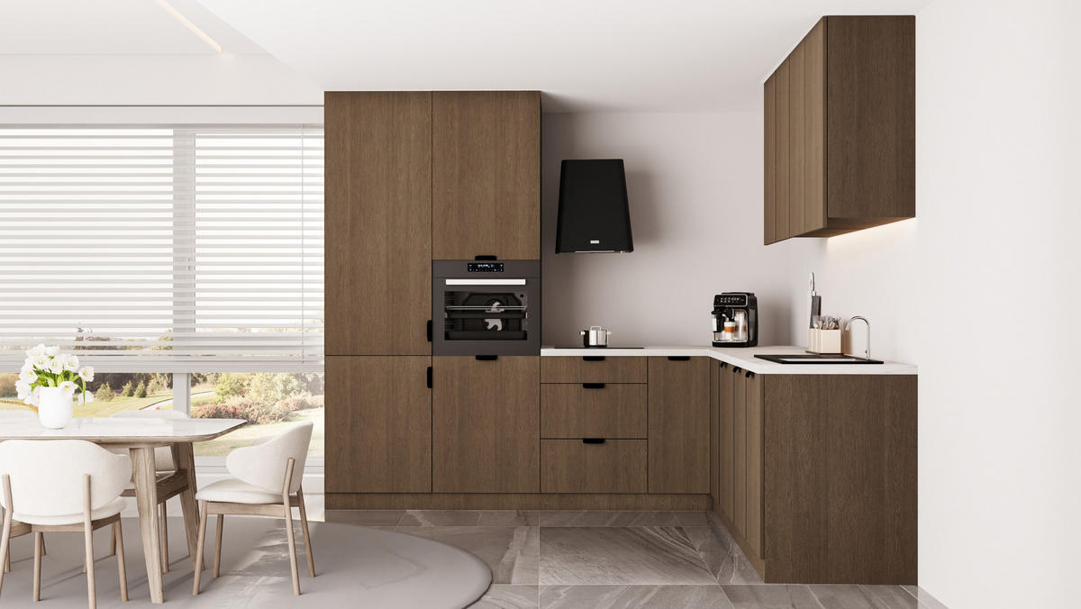 WINKELKÜCHE 265 x 225 cm - Sorento KS15-M265 - in Dunkle Eiche - Eichefarben, Holz (490/247/52cm)