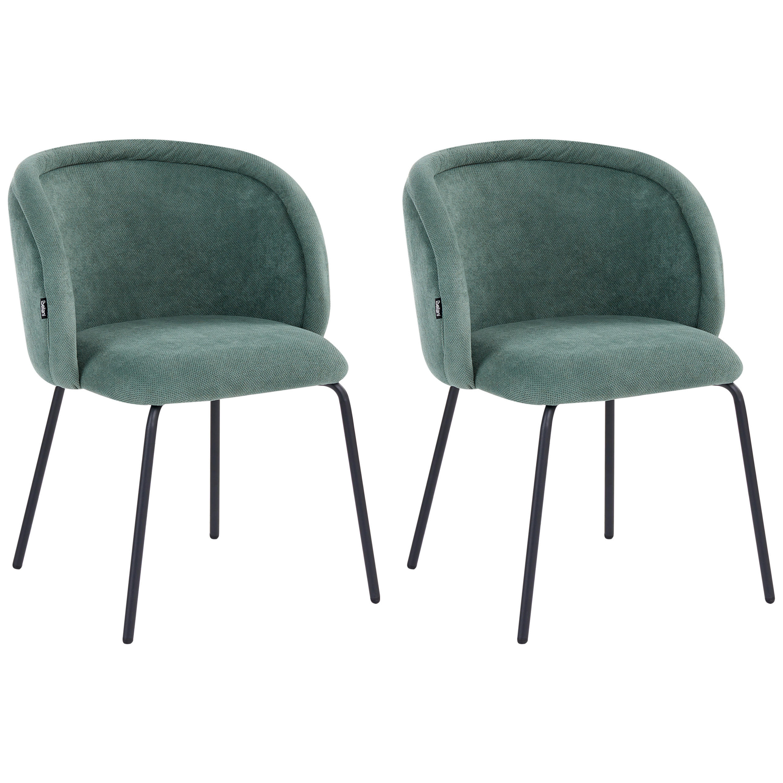 JÍDELNÍ ŽIDLE 2 ks sada Látka Světle zelená Sarasota - světle zelená, textil (60/79/60cm) - Beliani