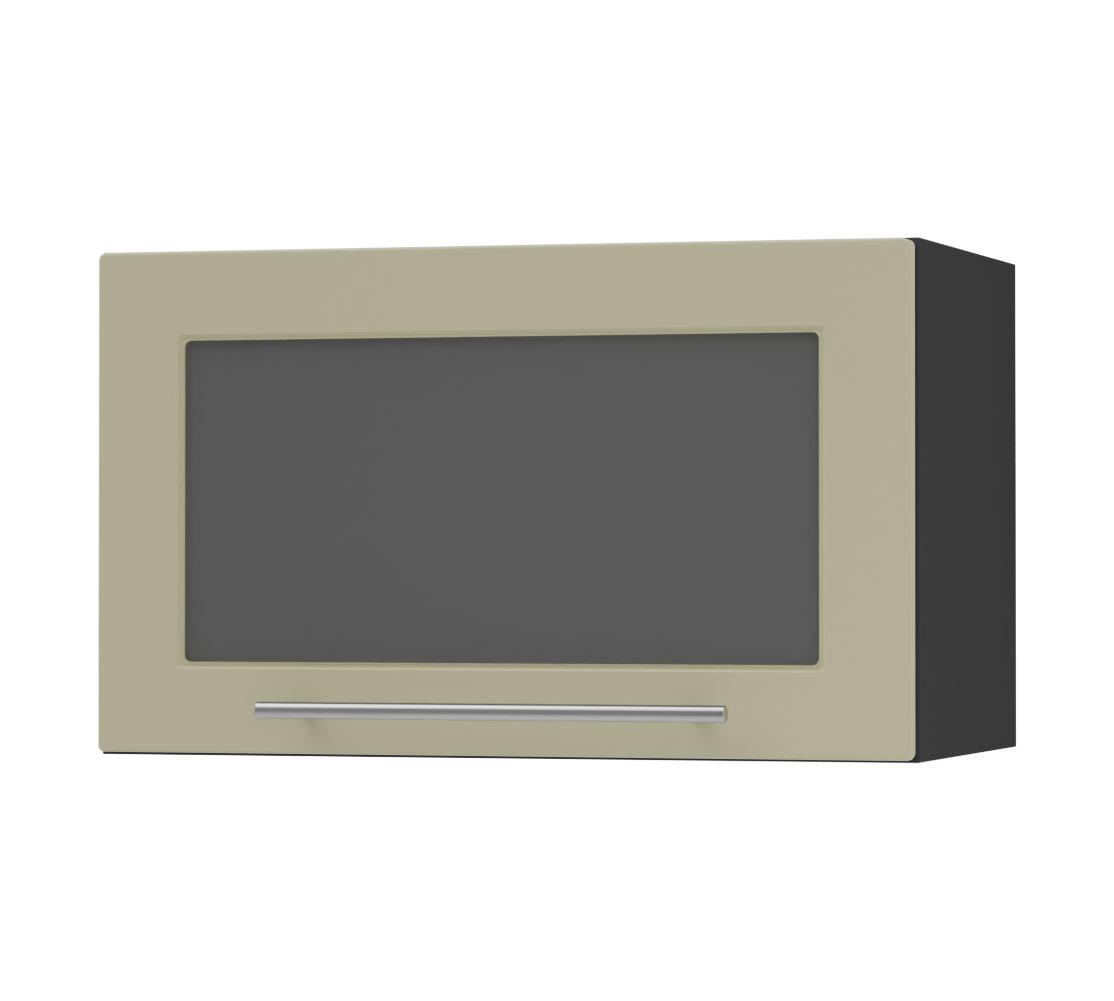 KLAPPHÄNGESCHRANK Kvantum W4BS/60 Vanille Matt / Schwarz Matt 60 / 32,5 / 36cm - Creme/Schwarz, Holz/Holzwerkstoff (60/36/32.5cm) - Feldmann-Wohnen