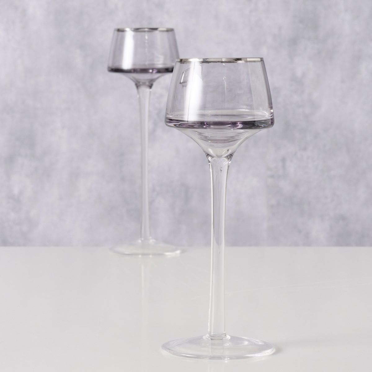 KERZENHALTER Glas Smola 20/23 cm 2er-Set - Transparent, Glas (7.5/23/7.5cm) - Boltze Home