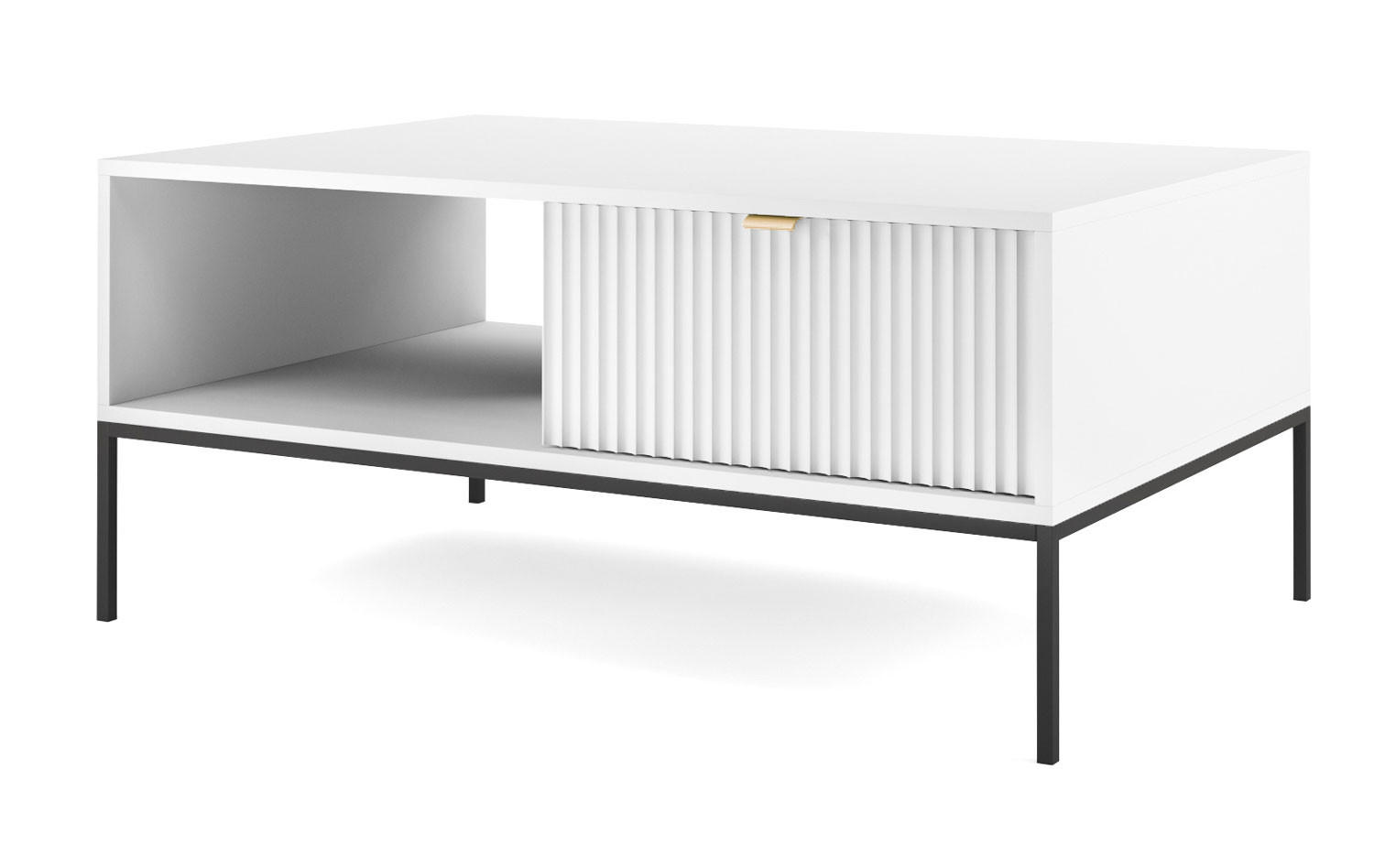 COUCHTISCH Nova Weiß / Schwarz 104 / 68 / 46cm - Schwarz/Weiß, Holz/Holzwerkstoff (68/104/46cm) - Feldmann-Wohnen