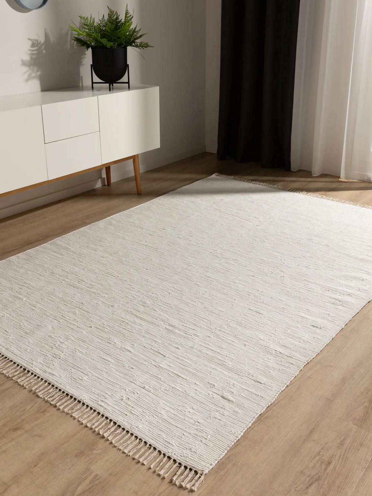 TEPPICH aus recyceltem Material Tom Weiß 160x230 cm - Weiß, Textil (160/230cm) - benuta Pop
