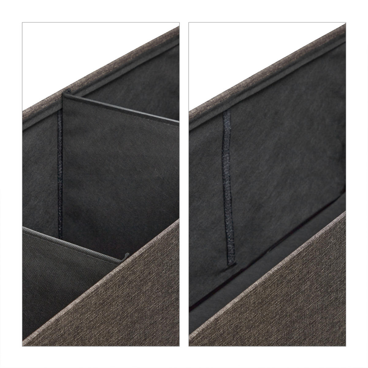 SITZBANK - Braun, Holzwerkstoff/Textil (114/38.5/37.5cm) - Relaxdays