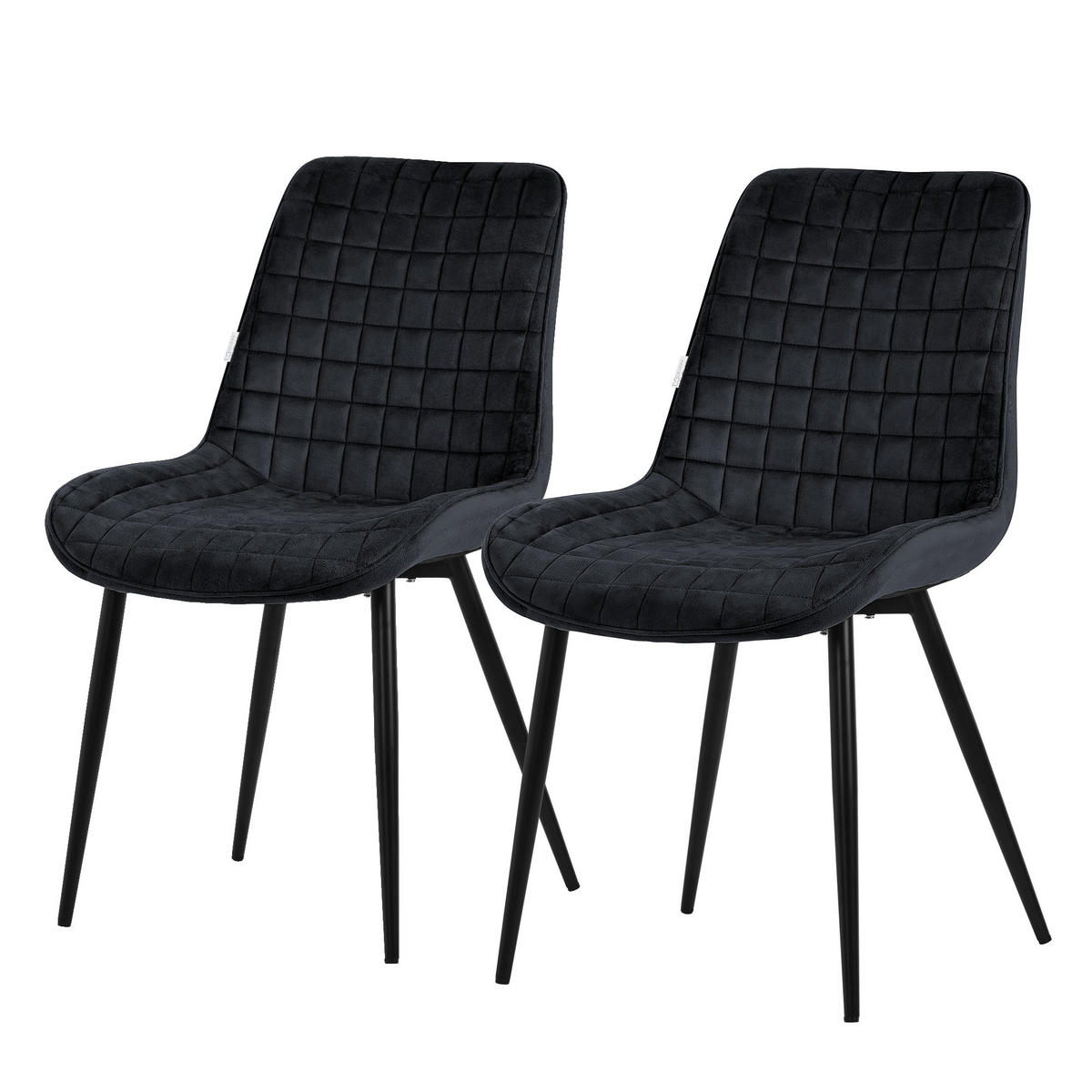 ESSZIMMERSTUHL Schwarz 2er Set - Schwarz, Metall (52/89/60cm) - ML-DESIGN