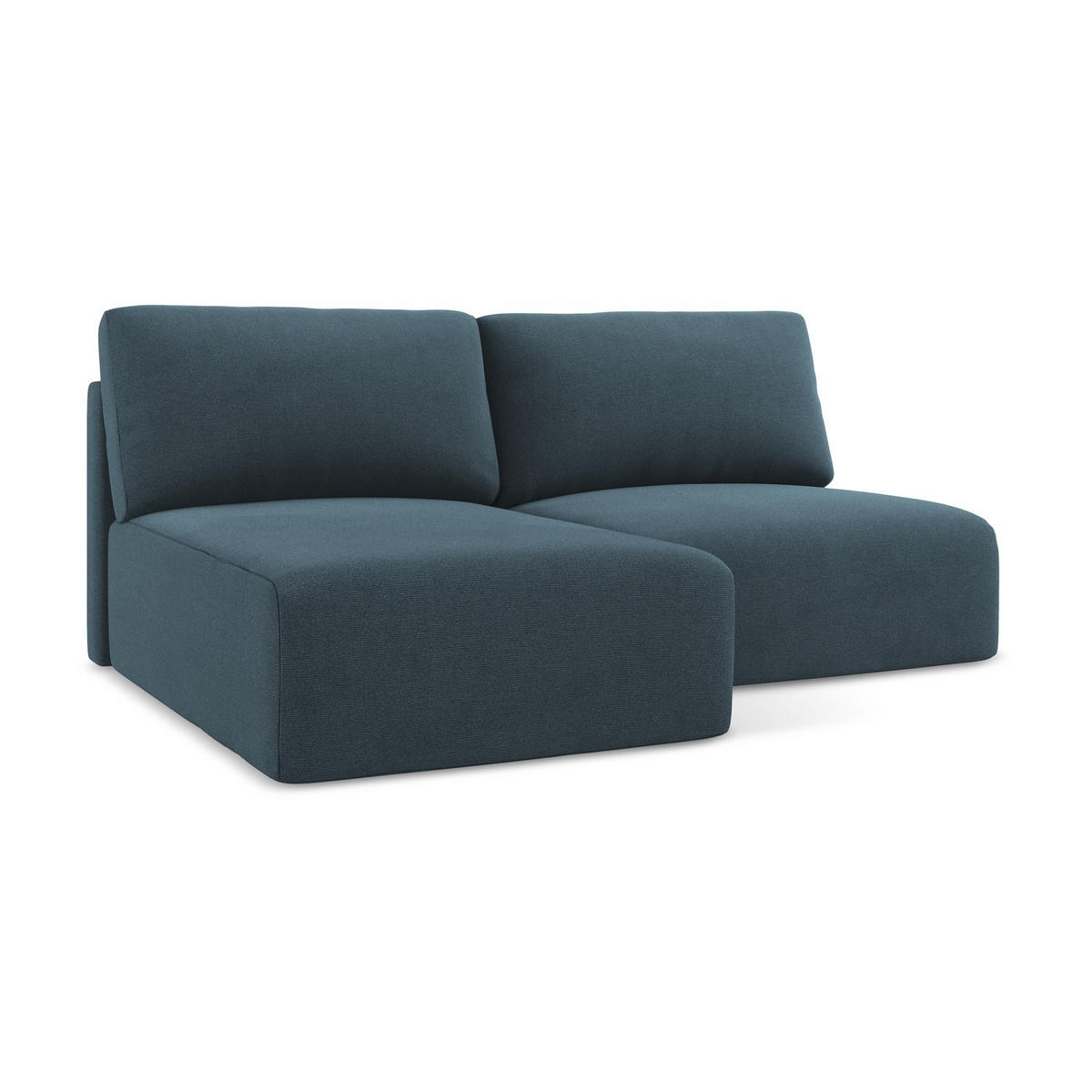 ECKSOFA mit Schlaffunktion links Strukturstoff Stoff Blau - Blau/Pink, Kunststoff/Textil (149/210cm) - LaMiaSofa