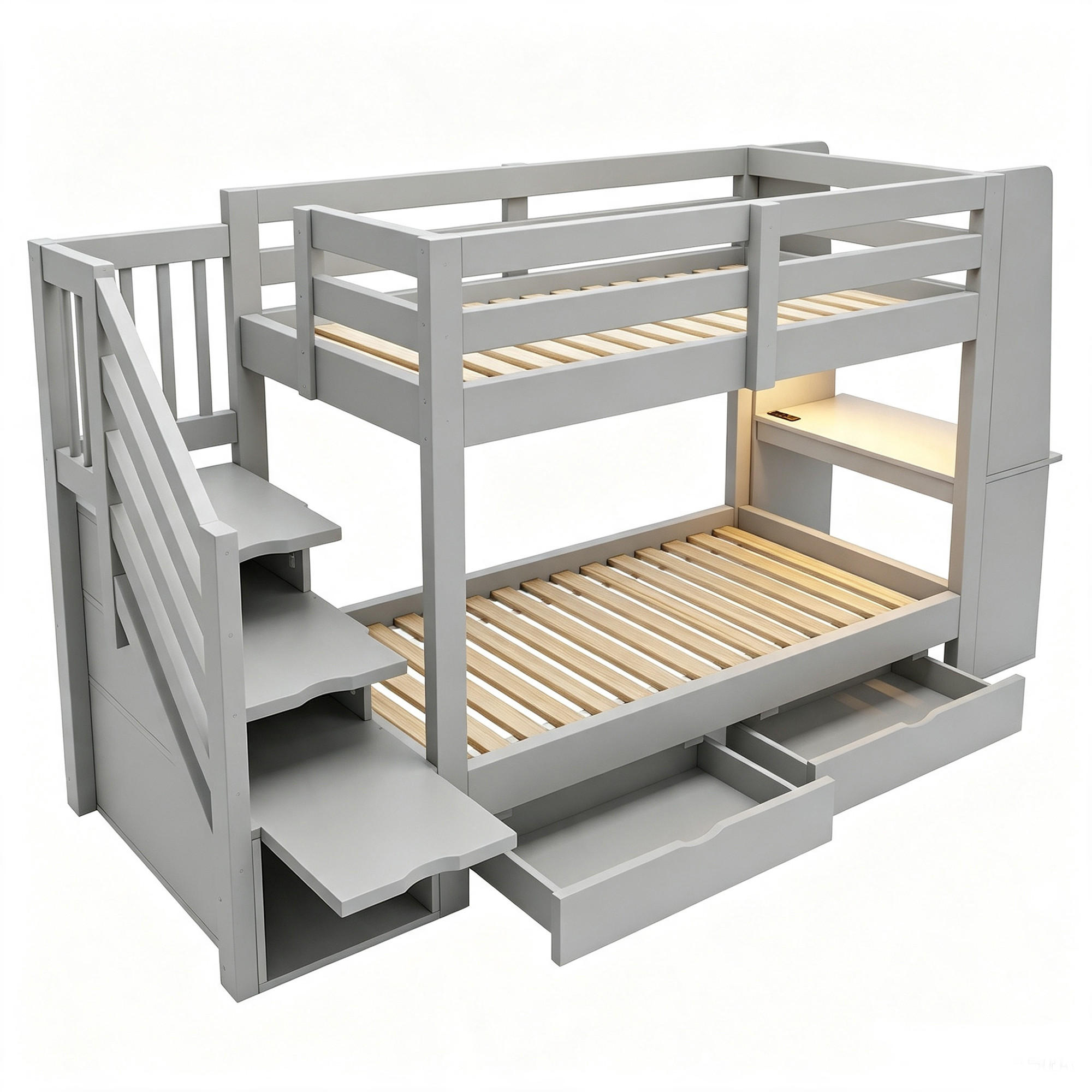ComfortXL Etagenbett Grau 90x200 cm